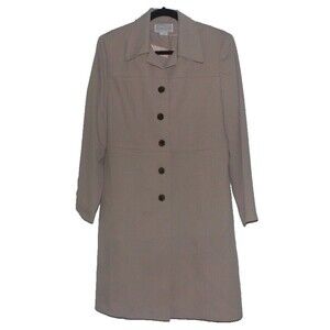 Vintage Saks Fifth Avenue Folio Collection Beige Jacket Dress Women Size 10